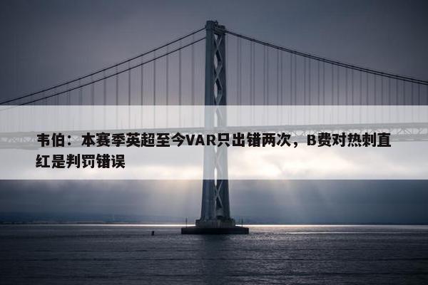 韦伯：本赛季英超至今VAR只出错两次，B费对热刺直红是判罚错误