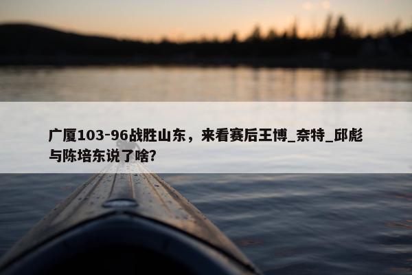 广厦103-96战胜山东，来看赛后王博_奈特_邱彪与陈培东说了啥？