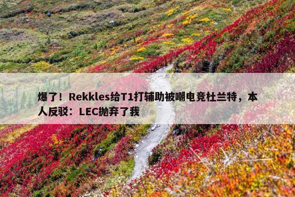 爆了！Rekkles给T1打辅助被嘲电竞杜兰特，本人反驳：LEC抛弃了我