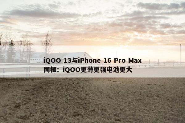 iQOO 13与iPhone 16 Pro Max同框：iQOO更薄更强电池更大