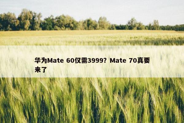 华为Mate 60仅需3999？Mate 70真要来了