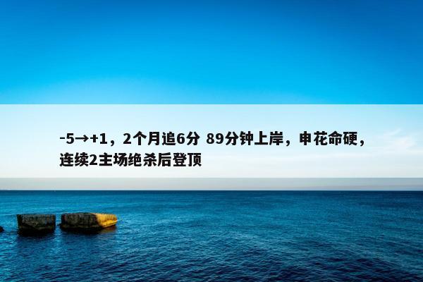 -5→+1，2个月追6分 89分钟上岸，申花命硬，连续2主场绝杀后登顶