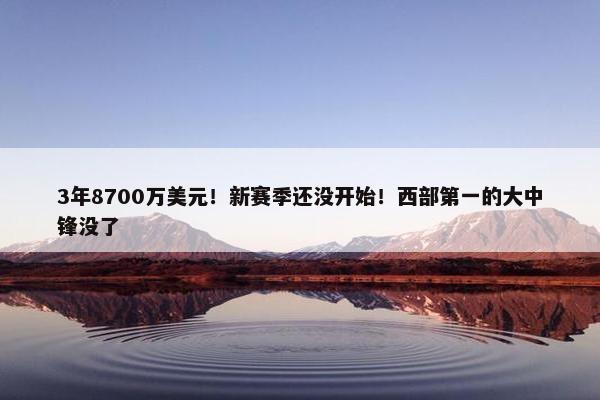 3年8700万美元！新赛季还没开始！西部第一的大中锋没了