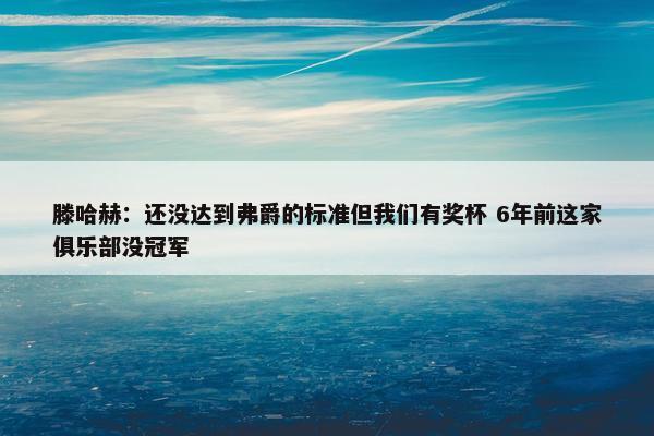 滕哈赫：还没达到弗爵的标准但我们有奖杯 6年前这家俱乐部没冠军