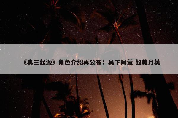 《真三起源》角色介绍再公布：吴下阿蒙 超美月英