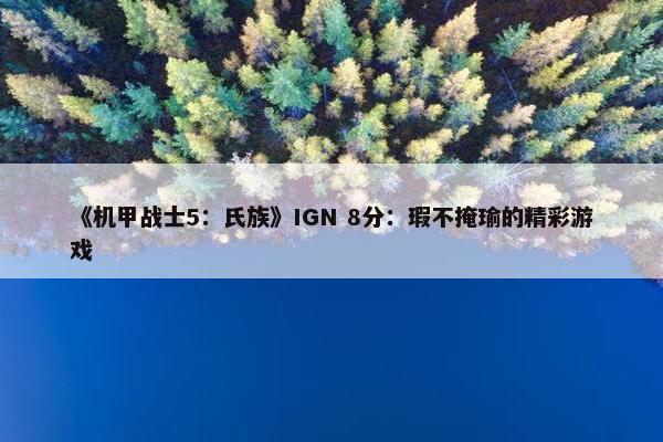 《机甲战士5：氏族》IGN 8分：瑕不掩瑜的精彩游戏