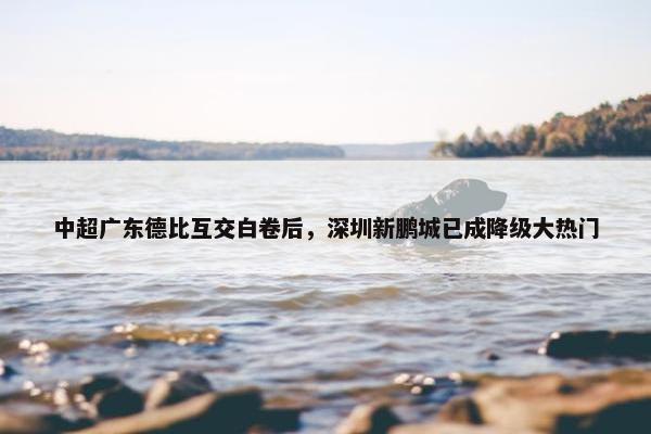 中超广东德比互交白卷后，深圳新鹏城已成降级大热门