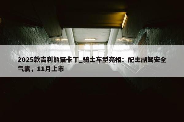 2025款吉利熊猫卡丁_骑士车型亮相：配主副驾安全气囊，11月上市