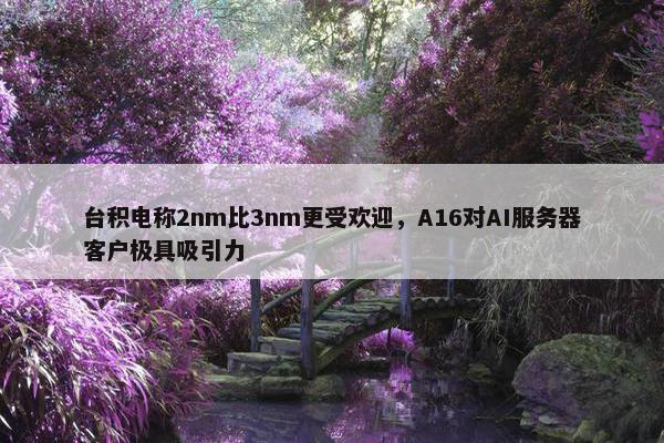 台积电称2nm比3nm更受欢迎，A16对AI服务器客户极具吸引力