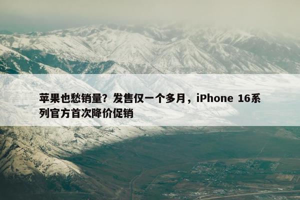 苹果也愁销量？发售仅一个多月，iPhone 16系列官方首次降价促销