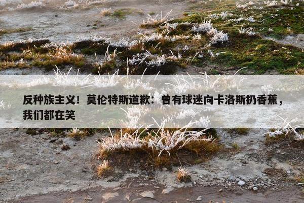 反种族主义！莫伦特斯道歉：曾有球迷向卡洛斯扔香蕉，我们都在笑