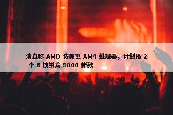 消息称 AMD 将再更 AM4 处理器，计划推 2 个 6 核锐龙 5000 新款