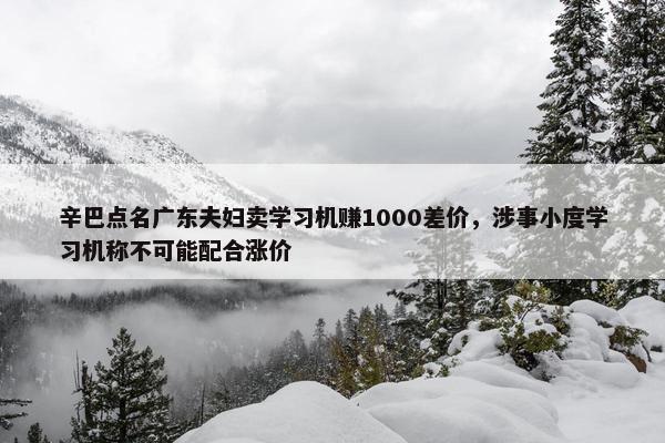 辛巴点名广东夫妇卖学习机赚1000差价，涉事小度学习机称不可能配合涨价