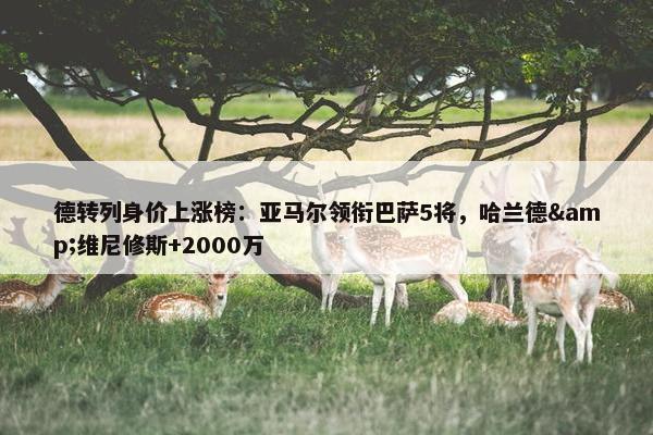 德转列身价上涨榜：亚马尔领衔巴萨5将，哈兰德&维尼修斯+2000万