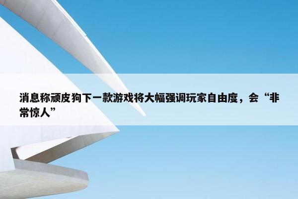 消息称顽皮狗下一款游戏将大幅强调玩家自由度，会“非常惊人”