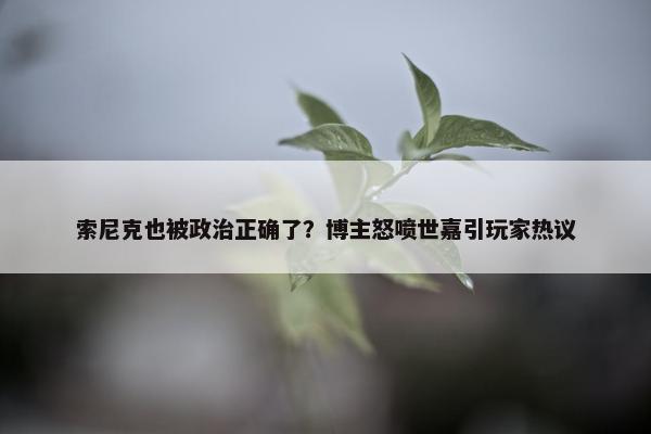 索尼克也被政治正确了？博主怒喷世嘉引玩家热议