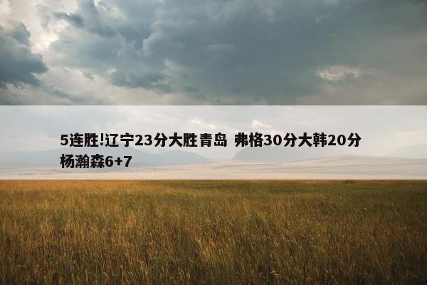 5连胜!辽宁23分大胜青岛 弗格30分大韩20分 杨瀚森6+7