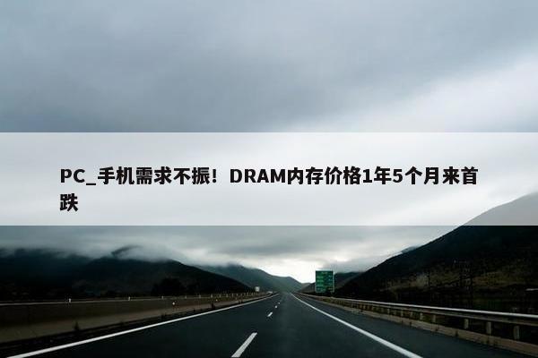 PC_手机需求不振！DRAM内存价格1年5个月来首跌