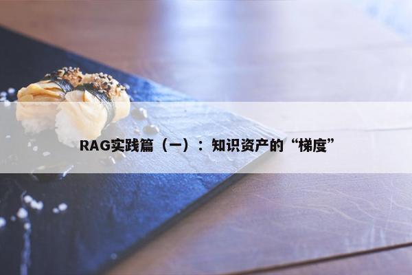 RAG实践篇（一）：知识资产的“梯度”