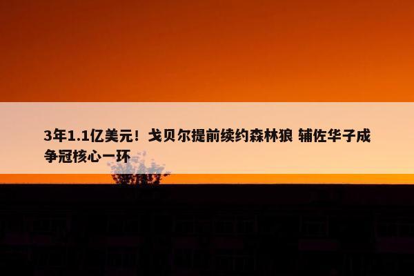 3年1.1亿美元！戈贝尔提前续约森林狼 辅佐华子成争冠核心一环