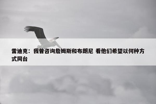 雷迪克：我曾咨询詹姆斯和布朗尼 看他们希望以何种方式同台