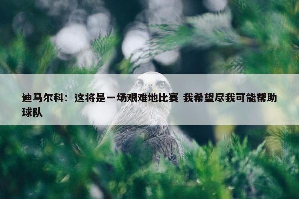 迪马尔科：这将是一场艰难地比赛 我希望尽我可能帮助球队