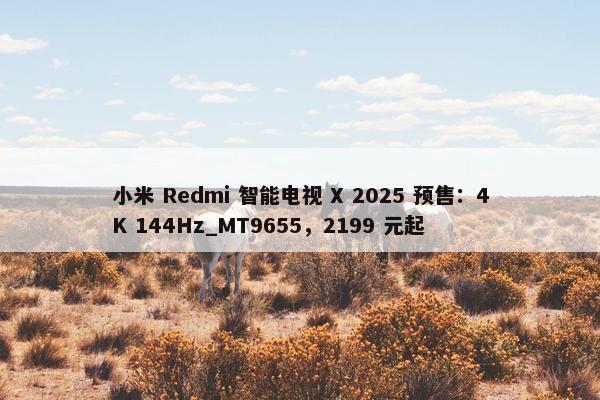 小米 Redmi 智能电视 X 2025 预售：4K 144Hz_MT9655，2199 元起