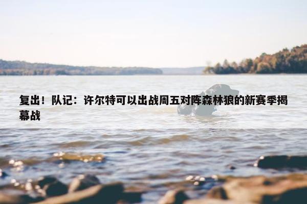 复出！队记：许尔特可以出战周五对阵森林狼的新赛季揭幕战