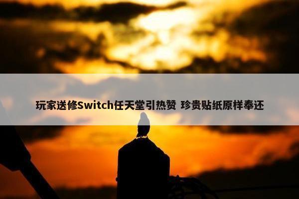 玩家送修Switch任天堂引热赞 珍贵贴纸原样奉还