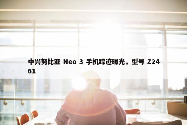 中兴努比亚 Neo 3 手机踪迹曝光，型号 Z2461