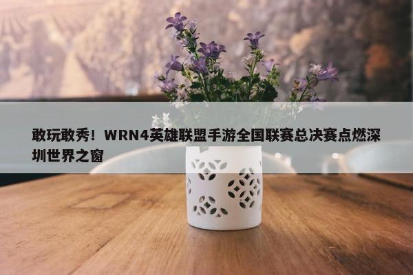 敢玩敢秀！WRN4英雄联盟手游全国联赛总决赛点燃深圳世界之窗