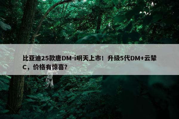 比亚迪25款唐DM-i明天上市！升级5代DM+云辇C，价格有惊喜？