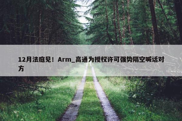 12月法庭见！Arm_高通为授权许可强势隔空喊话对方