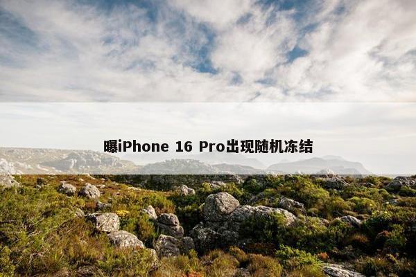 曝iPhone 16 Pro出现随机冻结