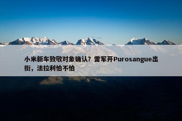 小米新车致敬对象确认？雷军开Purosangue出街，法拉利怕不怕