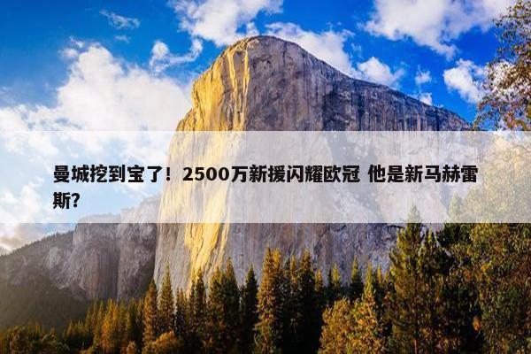 曼城挖到宝了！2500万新援闪耀欧冠 他是新马赫雷斯？