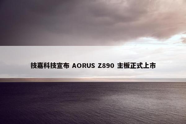 技嘉科技宣布 AORUS Z890 主板正式上市