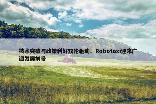 技术突破与政策利好双轮驱动：Robotaxi迎来广阔发展前景