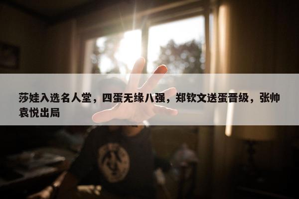 莎娃入选名人堂，四蛋无缘八强，郑钦文送蛋晋级，张帅袁悦出局