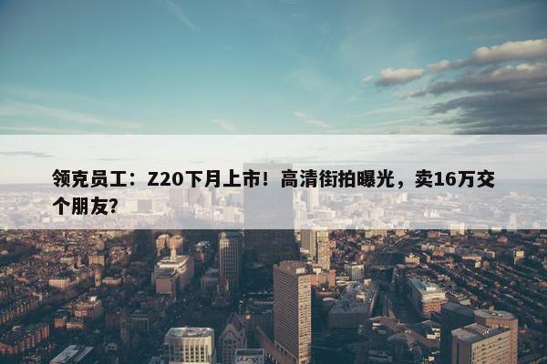 领克员工：Z20下月上市！高清街拍曝光，卖16万交个朋友？