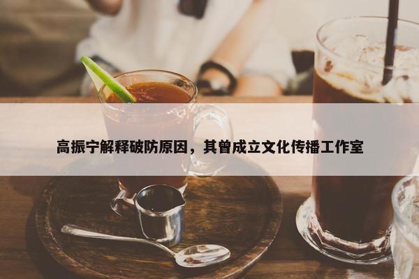 高振宁解释破防原因，其曾成立文化传播工作室