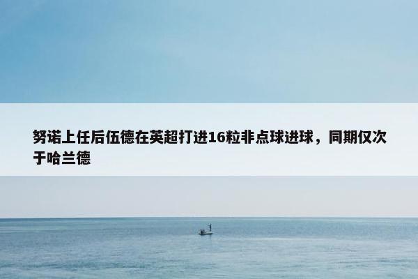 努诺上任后伍德在英超打进16粒非点球进球，同期仅次于哈兰德