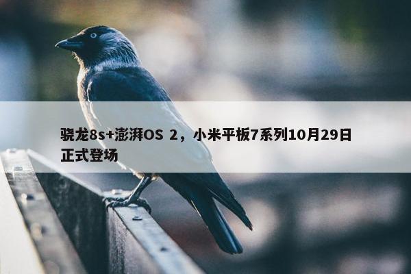 骁龙8s+澎湃OS 2，小米平板7系列10月29日正式登场