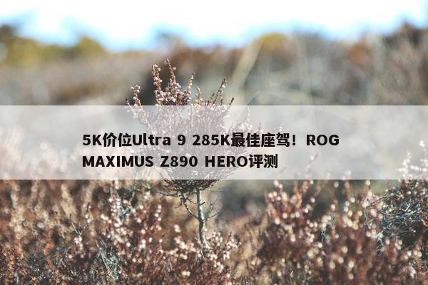 5K价位Ultra 9 285K最佳座驾！ROG MAXIMUS Z890 HERO评测