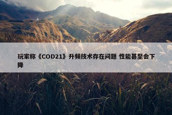 玩家称《COD21》升频技术存在问题 性能甚至会下降