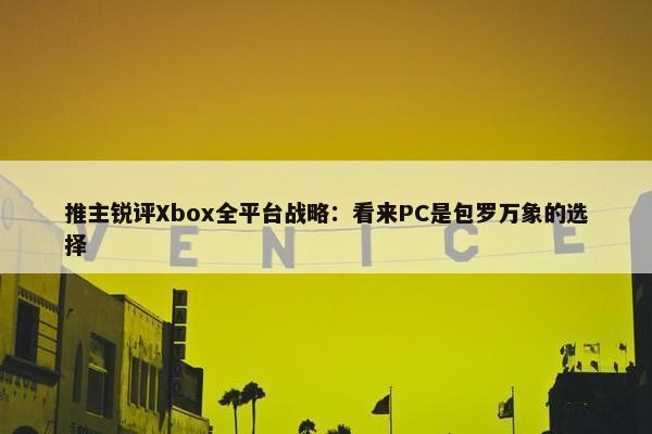 推主锐评Xbox全平台战略：看来PC是包罗万象的选择