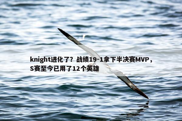 knight进化了？战绩19-1拿下半决赛MVP，S赛至今已用了12个英雄