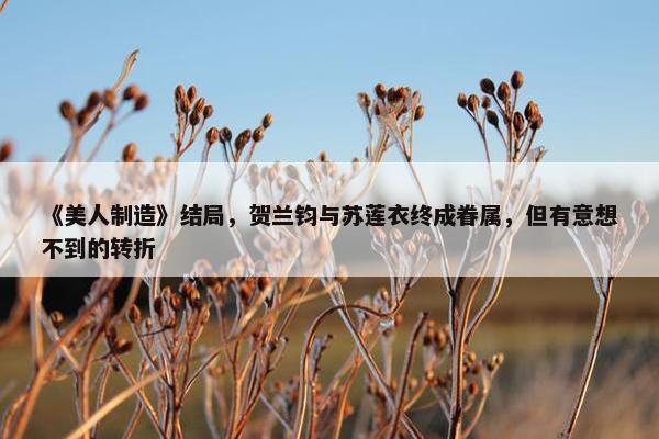 《美人制造》结局，贺兰钧与苏莲衣终成眷属，但有意想不到的转折