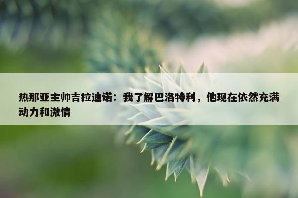 热那亚主帅吉拉迪诺：我了解巴洛特利，他现在依然充满动力和激情