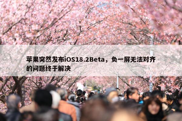 苹果突然发布iOS18.2Beta，负一屏无法对齐的问题终于解决